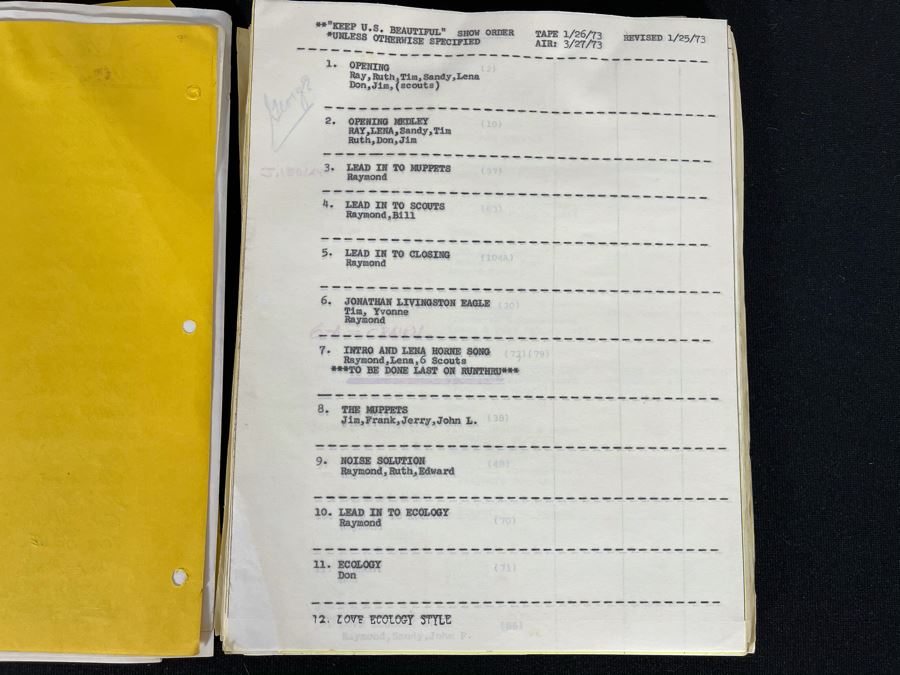 1973 Final Draft TV Script To NBC TV's Special 'Keep U.S. Beautiful' [Photo 6]