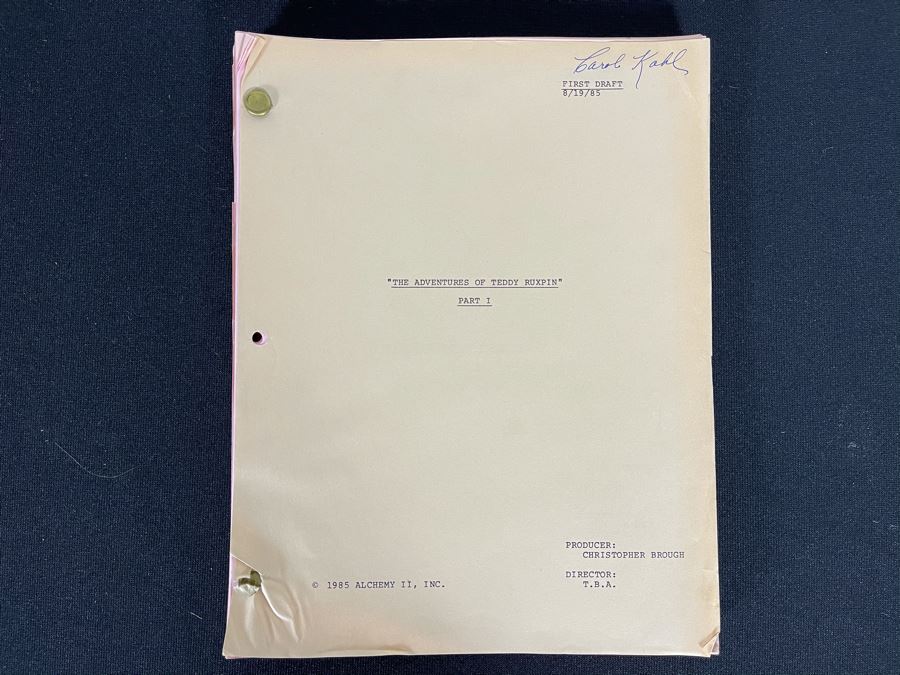 1985 First Draft TV Script To 'The Adventures Of Teddy Ruxpin' Part I [Photo 1]