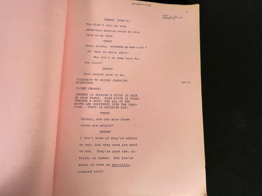 1985 First Draft TV Script To 'The Adventures Of Teddy Ruxpin' Part I [Photo 6]