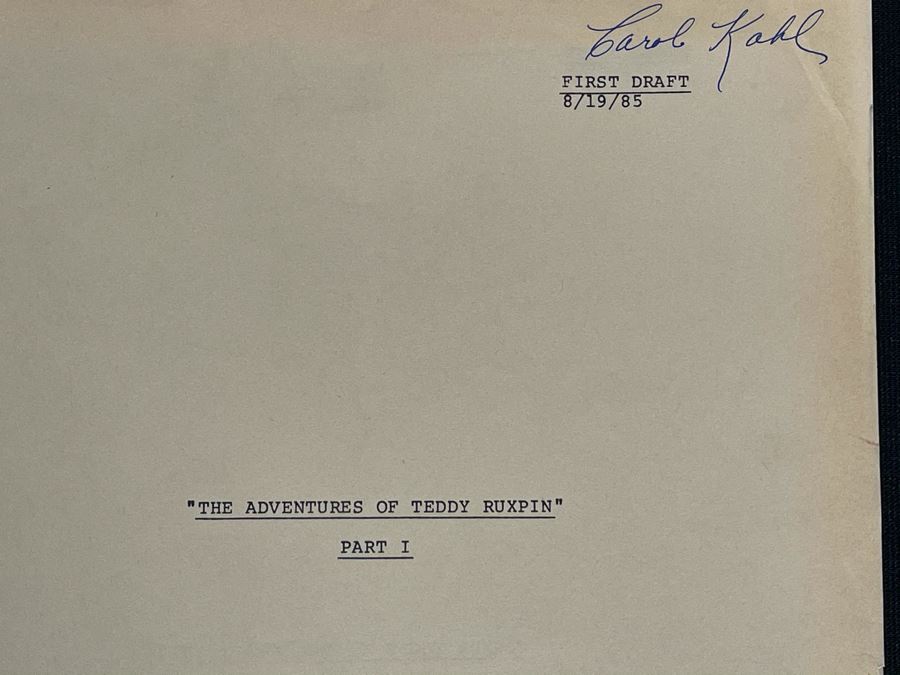 1985 First Draft TV Script To 'The Adventures Of Teddy Ruxpin' Part I [Photo 2]