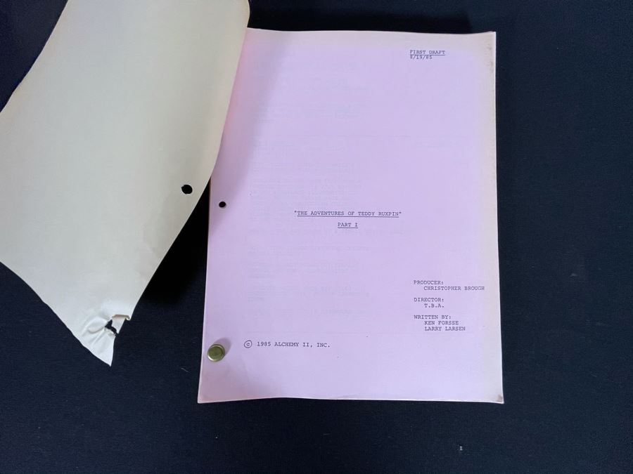 1985 First Draft TV Script To 'The Adventures Of Teddy Ruxpin' Part I [Photo 3]