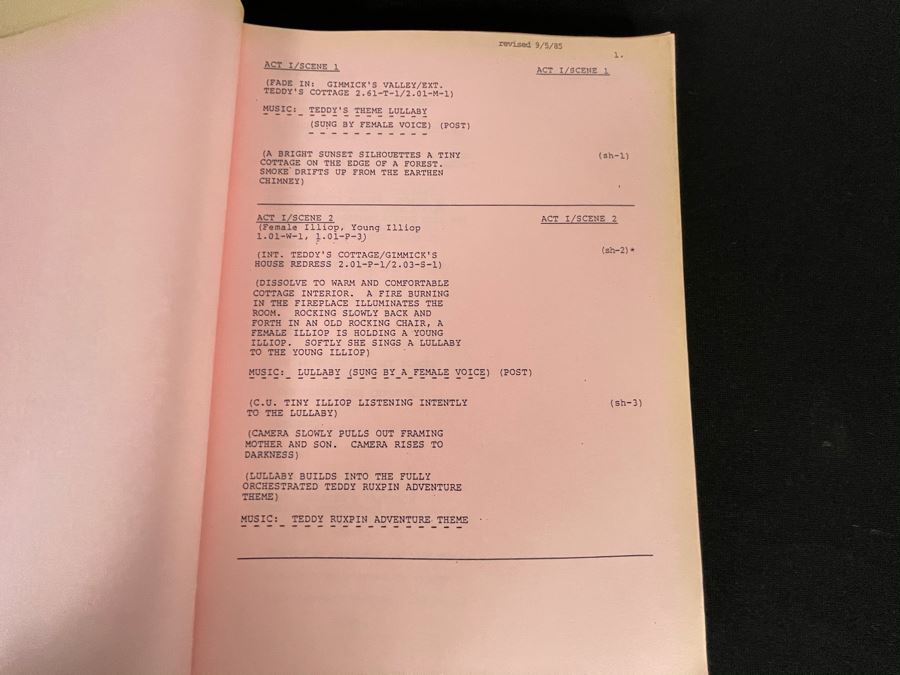 1985 First Draft TV Script To 'The Adventures Of Teddy Ruxpin' Part I [Photo 4]