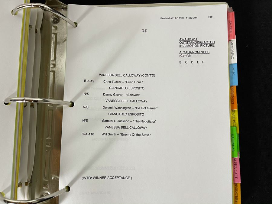 TV Scripts For 29th And 30th NAACP Image Awards 1998 / 1999 [Photo 11]