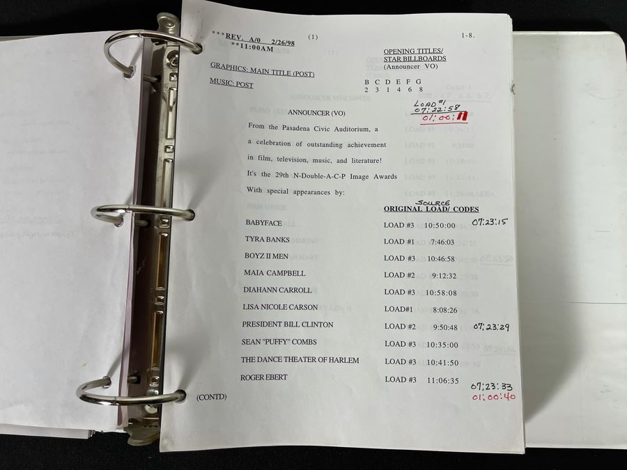 TV Scripts For 29th And 30th NAACP Image Awards 1998 / 1999 [Photo 16]