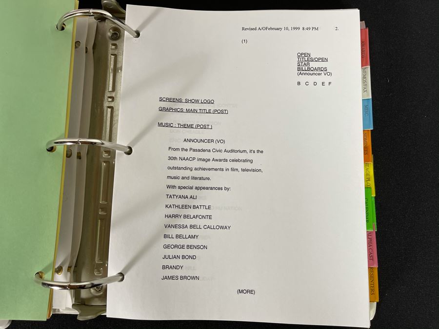 TV Scripts For 29th And 30th NAACP Image Awards 1998 / 1999 [Photo 7]