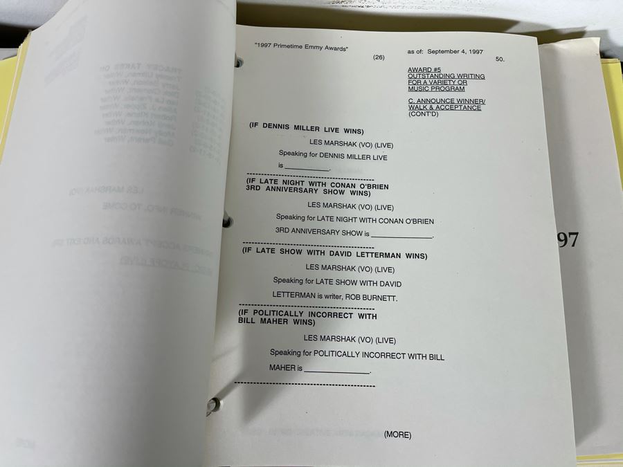 TV Scripts To The Annual Primetime Emmy Awards On CBS 1993,1994,1996,1997 [Photo 13]