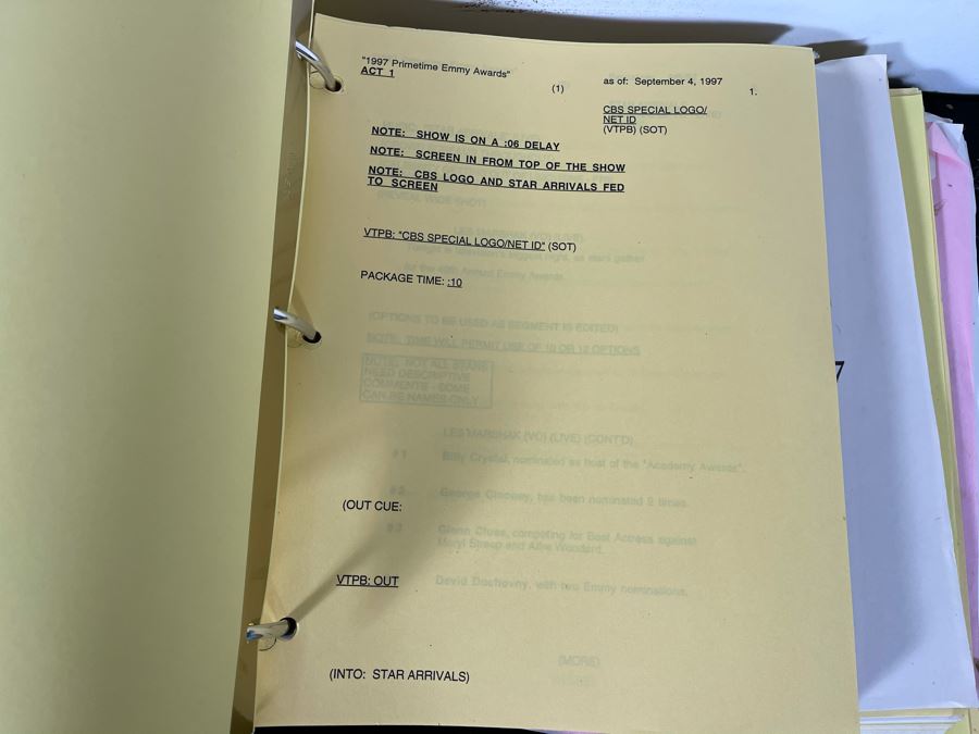TV Scripts To The Annual Primetime Emmy Awards On CBS 1993,1994,1996,1997 [Photo 12]
