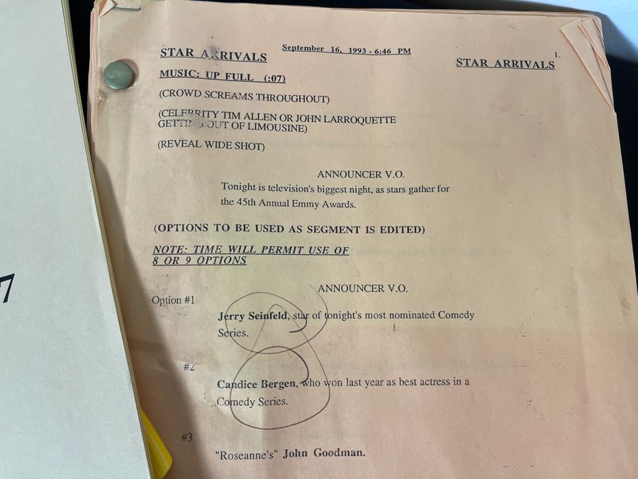 TV Scripts To The Annual Primetime Emmy Awards On CBS 1993,1994,1996,1997 [Photo 5]