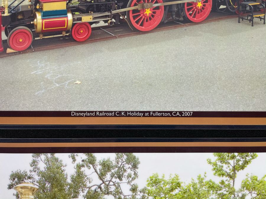 (2) Laminated Disneyland Railroad Trains Photographs With Addition Pair Of Train Photos 17 X 11 [Photo 3]