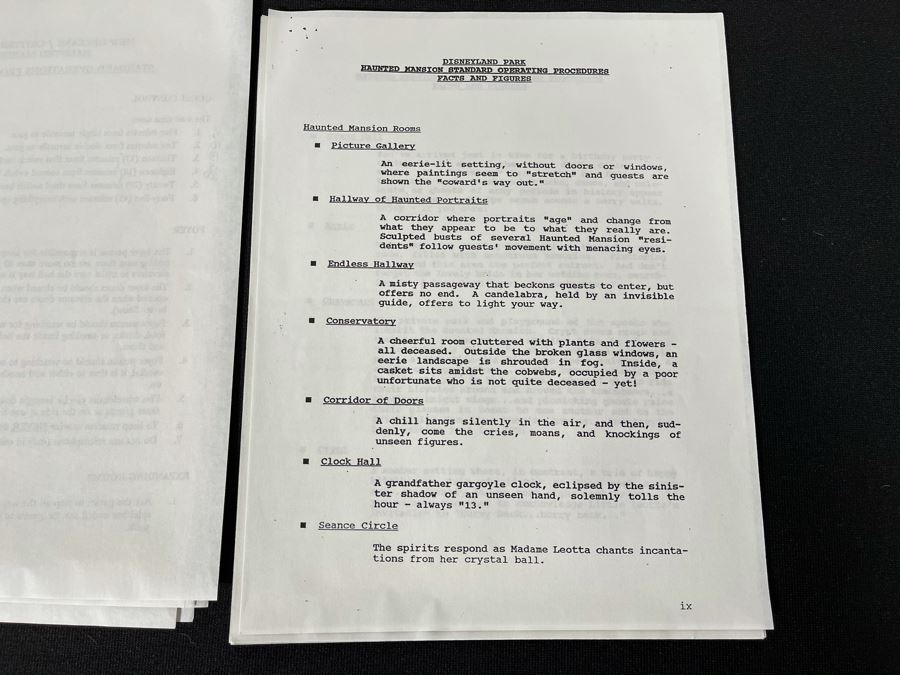 Disneyland Ephermera Haunted Mansion Standard Operations Procedures S.O.P [Photo 8]
