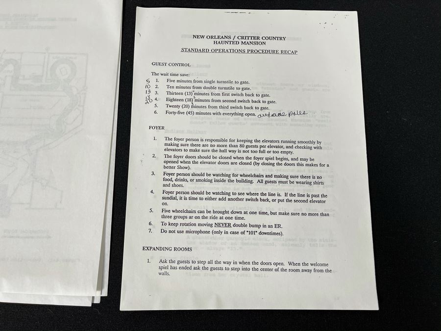 Disneyland Ephermera Haunted Mansion Standard Operations Procedures S.O.P [Photo 7]