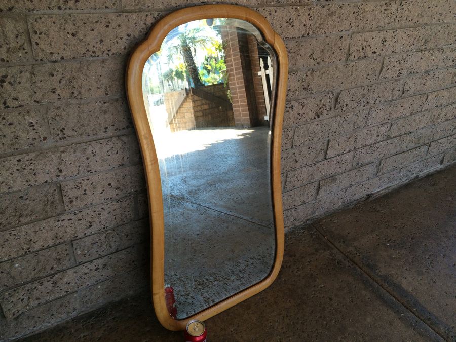 Beveled Glass Wooden Mirror [Photo 4]