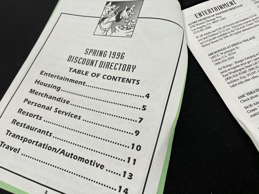 Disneyland Ephermera Spring 1996 Disneyland Resort Discount Directory [Photo 3]
