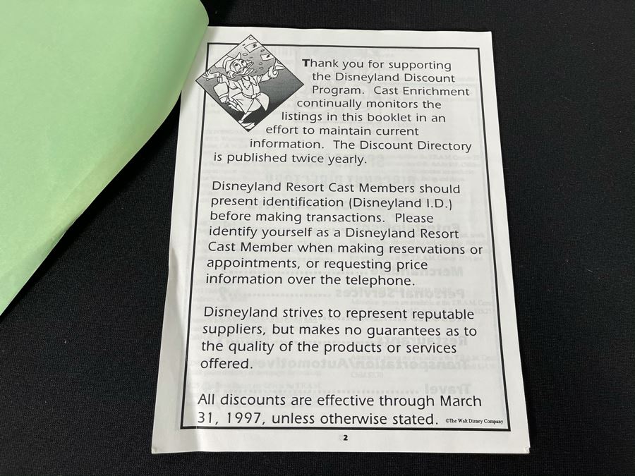 Disneyland Ephermera Spring 1996 Disneyland Resort Discount Directory [Photo 2]
