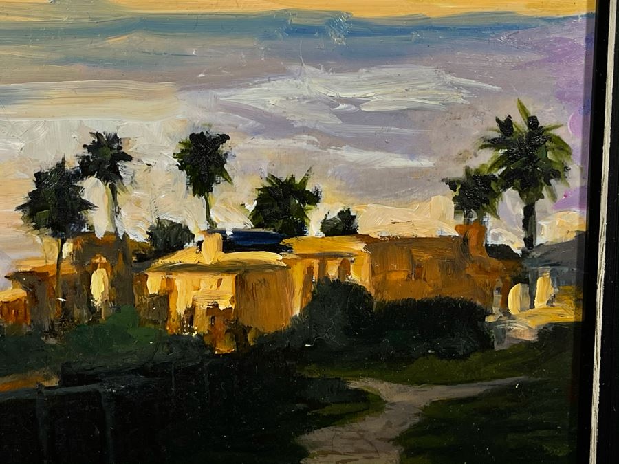 Original Oil Painting Titled 'Along The Fence' Of Terramar Point Beach In Carlsbad By David Rickert 7 X 5 [Photo 4]