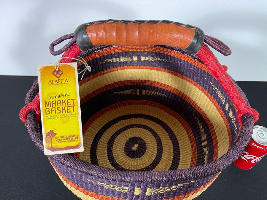 Alafiia Woven Basket Handmade In Ghana 16 X 15 [Photo 4]