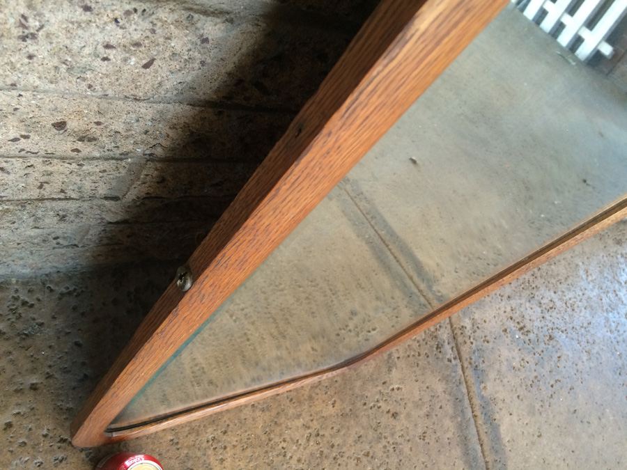 Vintage Beveled Glass Wooden Mirror [Photo 6]