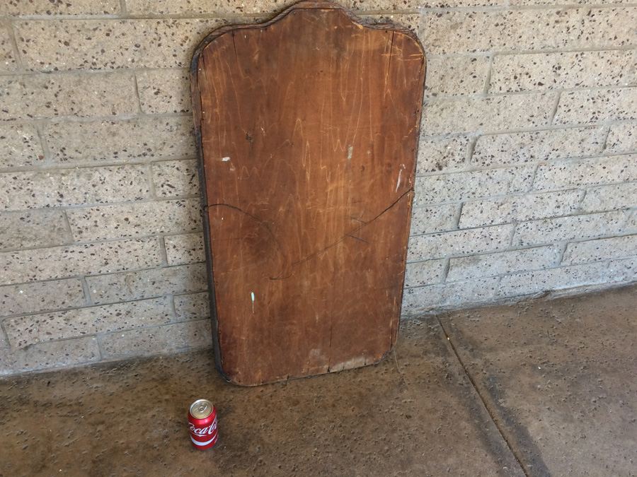 Vintage Beveled Glass Wooden Mirror [Photo 7]