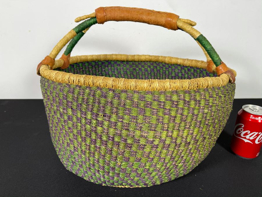 Alafiia Woven Basket Handmade In Ghana 17 X 12