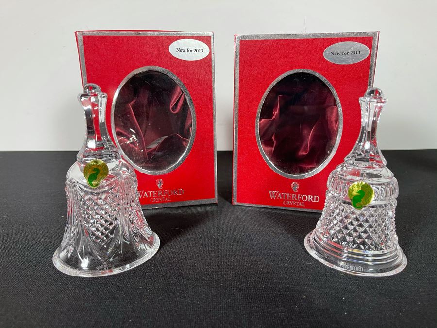 Pair Of New Waterford Pax Bells Of Peace 2011 2013 In Box Retails $150 [Photo 2]