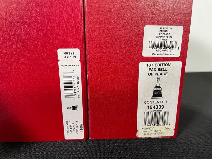Pair Of New Waterford Pax Bells Of Peace 2011 2013 In Box Retails $150 [Photo 7]