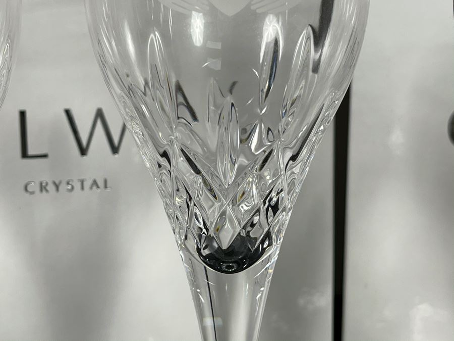 (2) New Sets Of Galway Crystal Claddagh Golblet Pair Glasses 9.75H Retails $180 [Photo 5]