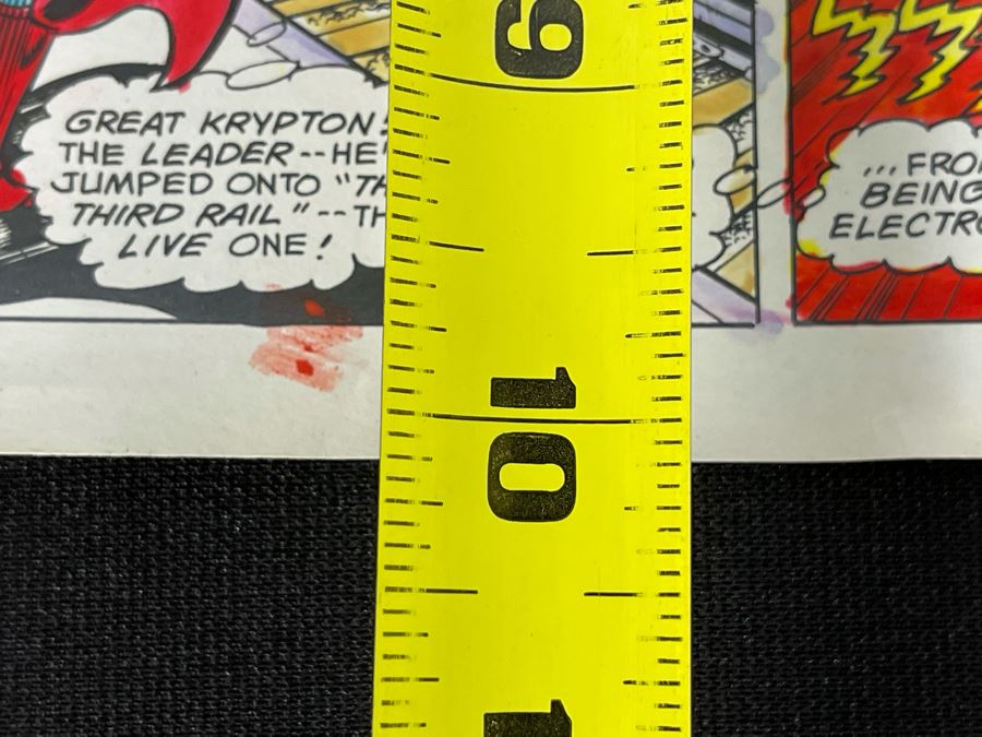 Original Superman Hand Colored Comic Book Page Artwork With Color Codes Comic Book Inker With Certificate Of Authenticity 6.25 X 10 [Photo 11]