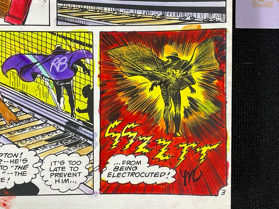 Original Superman Hand Colored Comic Book Page Artwork With Color Codes Comic Book Inker With Certificate Of Authenticity 6.25 X 10 [Photo 8]