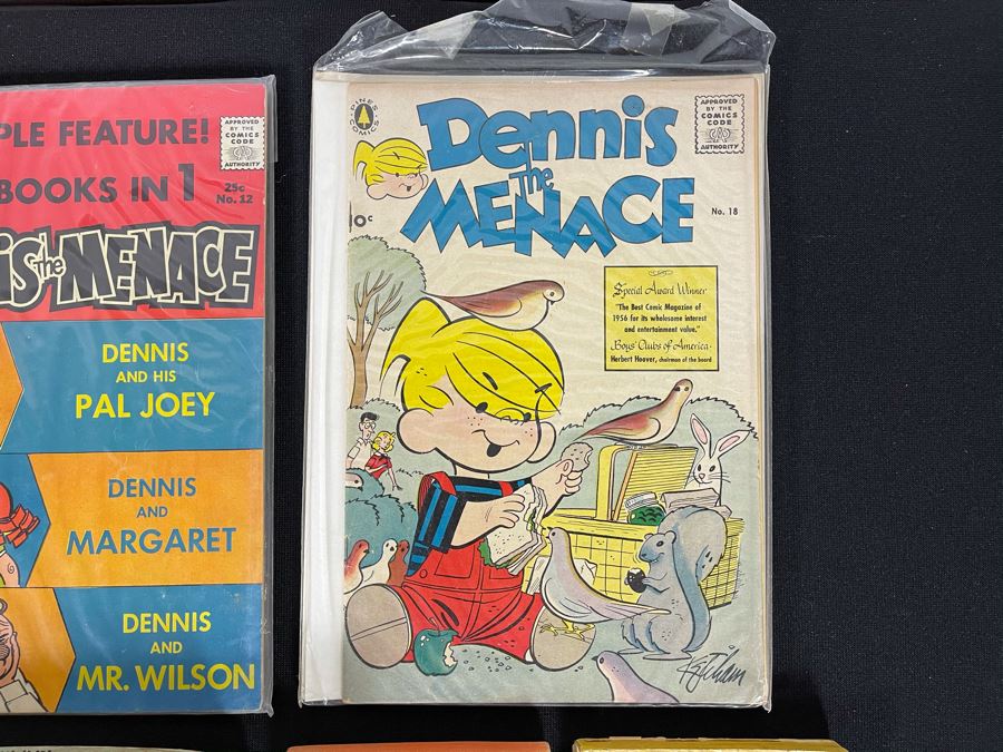 Dennis The Menance Collection Featuring 10c, 12c, 15c Comic Books, Paperback Novels, Silverplate Spoon And Empty Napkin Box [Photo 10]