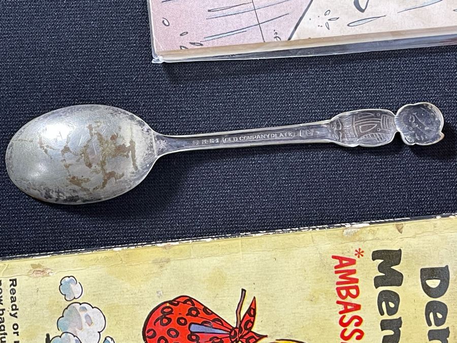 Dennis The Menance Collection Featuring 10c, 12c, 15c Comic Books, Paperback Novels, Silverplate Spoon And Empty Napkin Box [Photo 4]