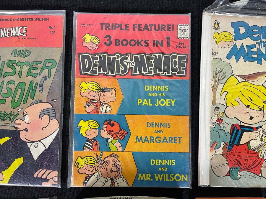 Dennis The Menance Collection Featuring 10c, 12c, 15c Comic Books, Paperback Novels, Silverplate Spoon And Empty Napkin Box [Photo 12]