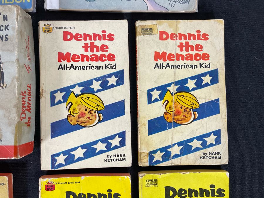 Dennis The Menance Collection Featuring 10c, 12c, 15c Comic Books, Paperback Novels, Silverplate Spoon And Empty Napkin Box [Photo 23]