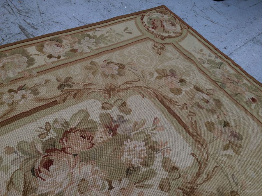 Vintage Needlepoint Floral Area Rug - 4' x 71' [Photo 6]
