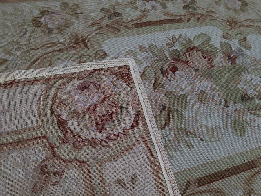Vintage Needlepoint Floral Area Rug - 4' x 71' [Photo 3]