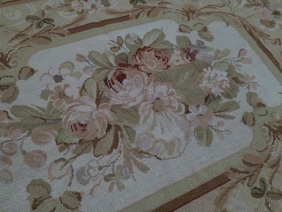 Vintage Needlepoint Floral Area Rug - 4' x 71' [Photo 5]