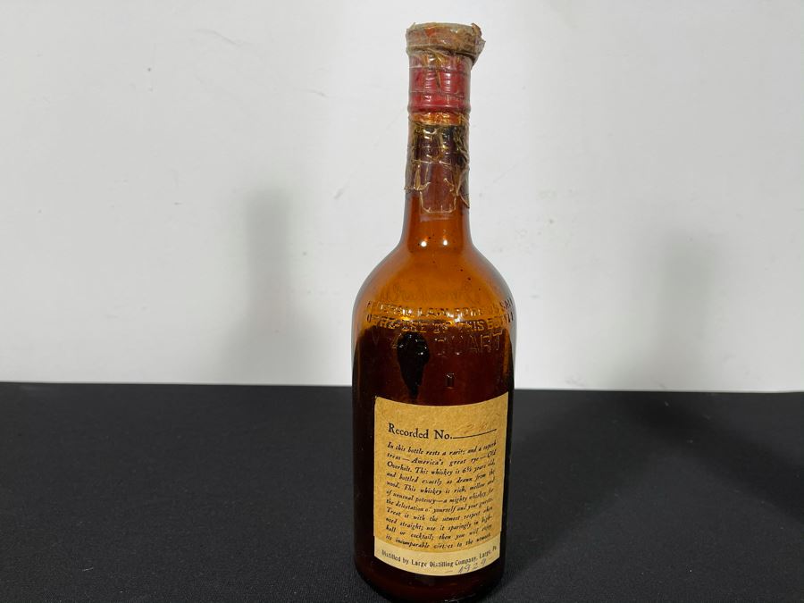 Vintage 1929 Rare Old Overholt Pennsylvania Straight Rye Whiskey Bottle PA 11'H [Photo 5]