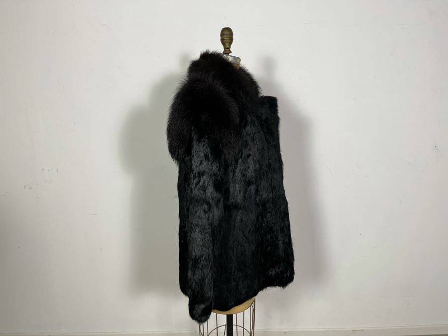 Vintage Black Fur Jacket Size M [Photo 3]