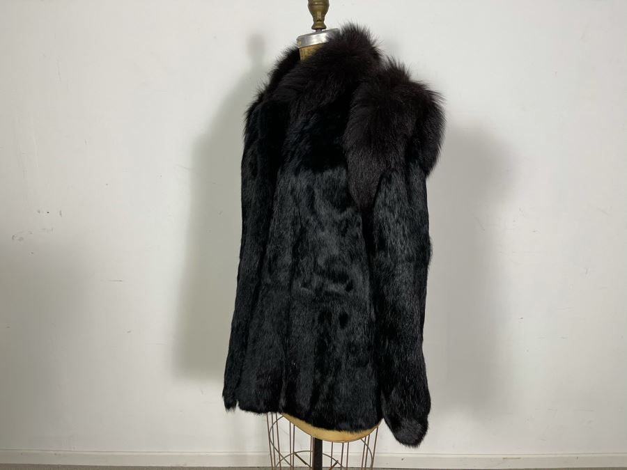 Vintage Black Fur Jacket Size M [Photo 5]
