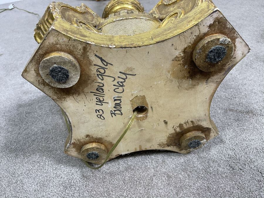 Stunning High-End Carved Wooden Floor Lamp 23K Gold Gilded Owned By Former Miss Oregon 67'H (Client Paid $5,000 For Lamp) [Photo 15]