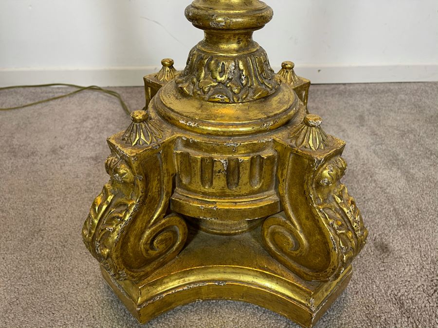 Stunning High-End Carved Wooden Floor Lamp 23K Gold Gilded Owned By Former Miss Oregon 67'H (Client Paid $5,000 For Lamp) [Photo 6]