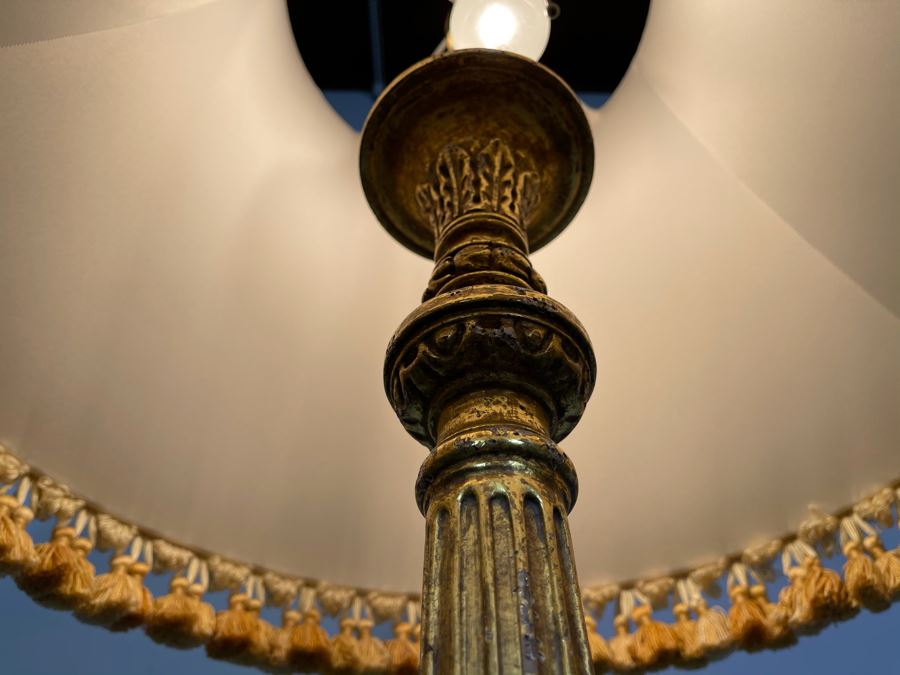 Stunning High-End Carved Wooden Floor Lamp 23K Gold Gilded Owned By Former Miss Oregon 67'H (Client Paid $5,000 For Lamp) [Photo 8]