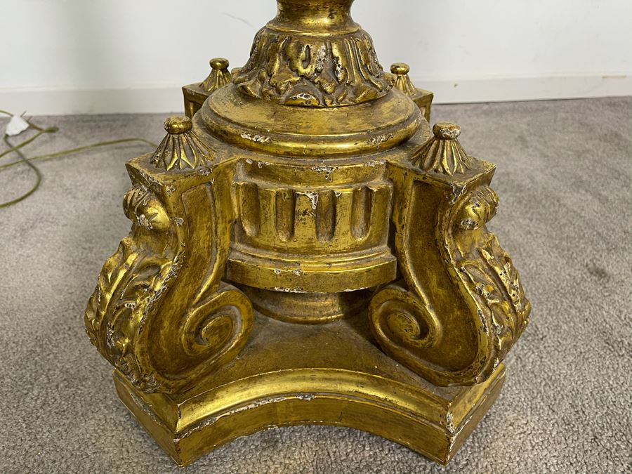 Stunning High-End Carved Wooden Floor Lamp 23K Gold Gilded Owned By Former Miss Oregon 67'H (Client Paid $5,000 For Lamp) [Photo 12]