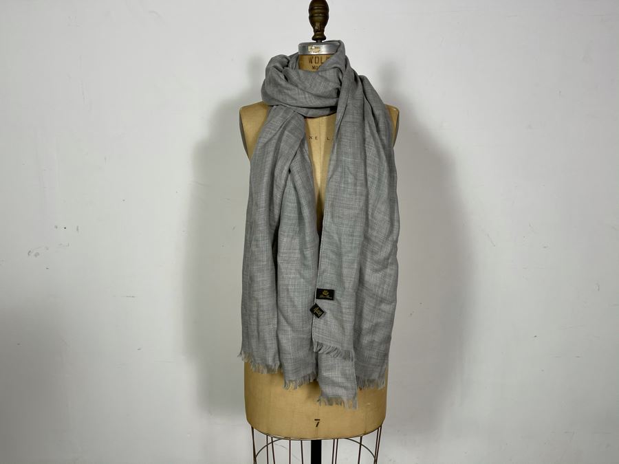 High-End Luxury Loro Piana Cashmere Italian Scarf Owned By Former Miss Oregon 78 X 28 [Photo 2]
