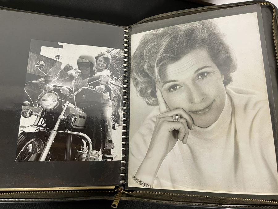 Cowhide Leather Resume Briefcase With Actress Carole Mathews Hollywood B&W Photographs And Clippings Actor Portfolio Resume 13 X 16 [Photo 5]