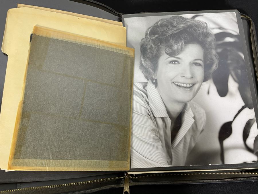 Cowhide Leather Resume Briefcase With Actress Carole Mathews Hollywood B&W Photographs And Clippings Actor Portfolio Resume 13 X 16 [Photo 11]