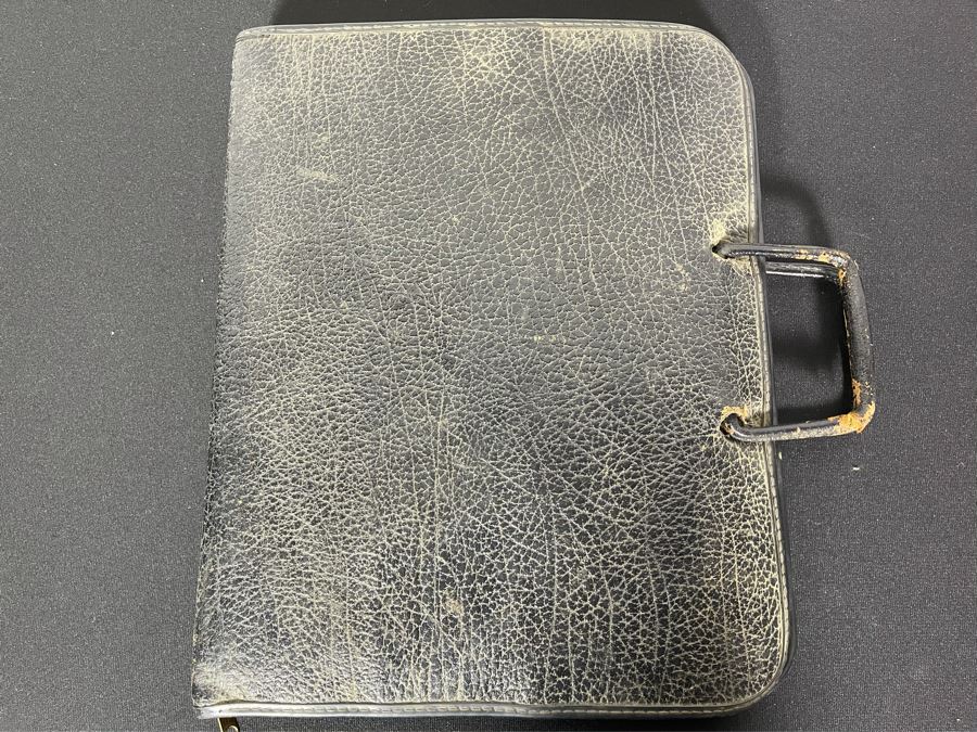 Cowhide Leather Resume Briefcase With Actress Carole Mathews Hollywood B&W Photographs And Clippings Actor Portfolio Resume 13 X 16 [Photo 2]