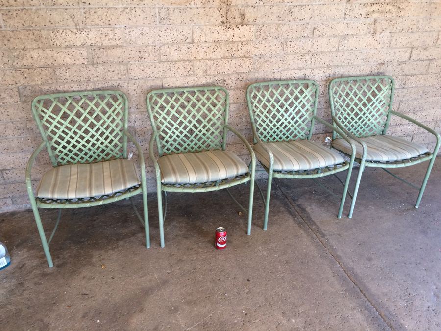 Vintage Green Tamiami Brown Jordan Outdoor Patio Chairs [Photo 1]