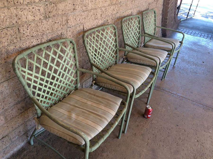 Vintage Green Tamiami Brown Jordan Outdoor Patio Chairs [Photo 4]