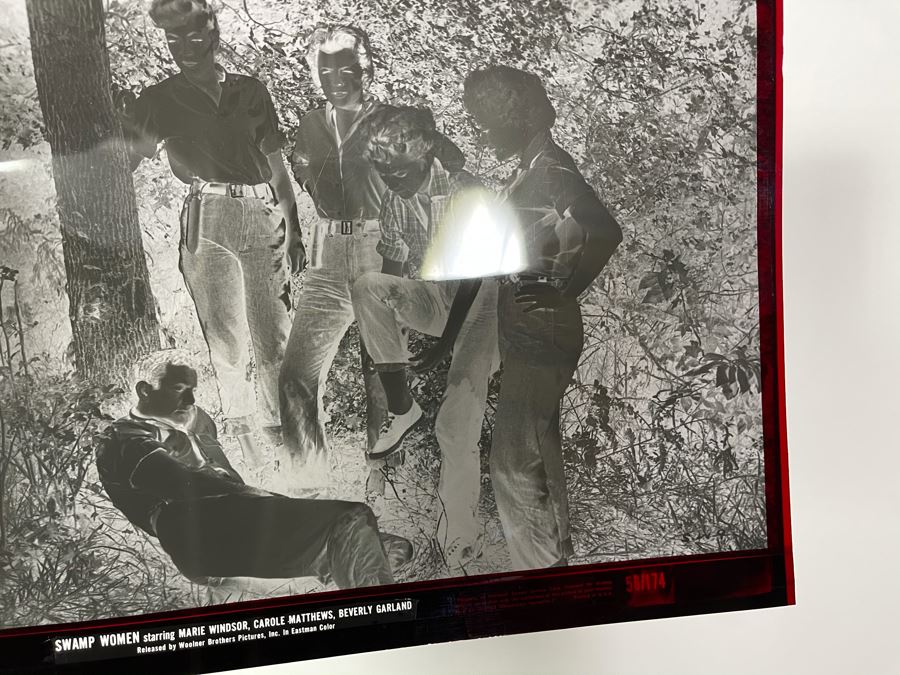 Actress Carole Mathews Old Hollywood B&W Photographs From Movie Scene 'Swamp Women' With Original Large Negative 8.5 X 11 [Photo 5]