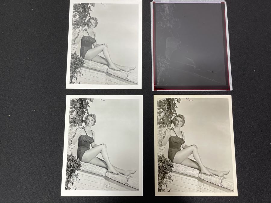 Actress Carole Mathews Old Hollywood B&W Photographs With Original Large Negative 8.5 X 11
